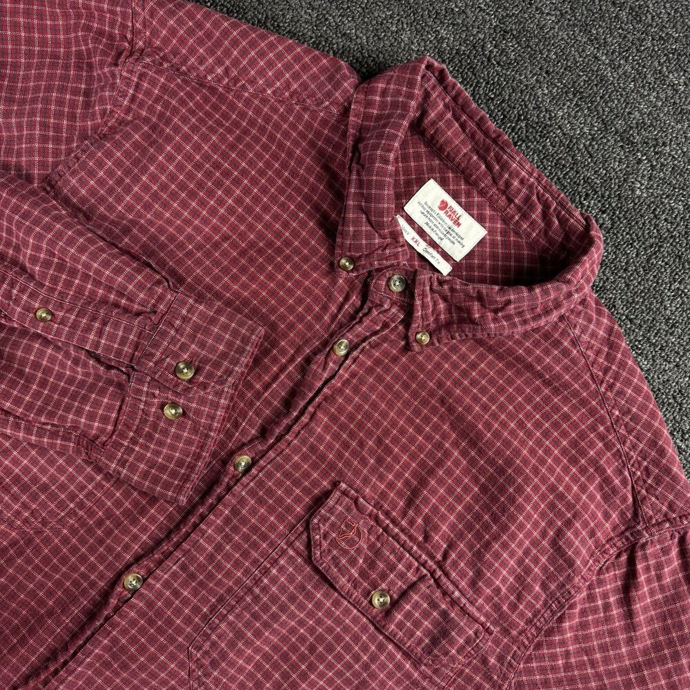 FJALL RAVEN Forest Flannel Shirt Red Men XXL Comfort Fit Long Sleeve Button Down